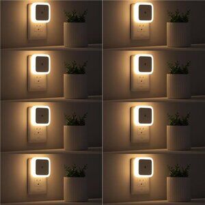 Night Lights Plug into Wall Plug in Dusk To Dawn Night Light Warm White 8 Pack